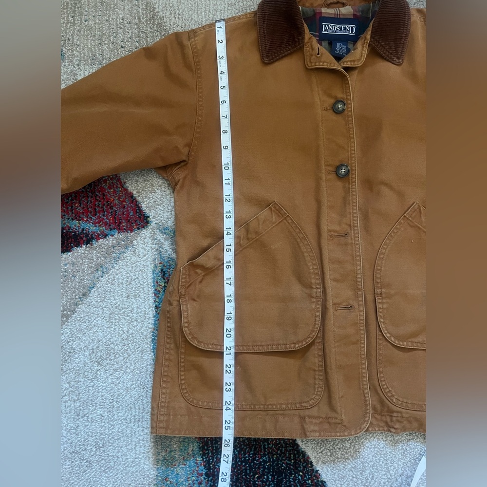 Vintage 90s Lands’ End Barn Jacket in Rich Camel Brown Size Small Petite - Picture 9 of 11